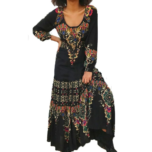 U.Vomade Robe Longue à Manches Longues pour Femmes, Col Montant, Mode Simple, Couleur Unie, Aguichant, au-Dessus du Genou, Élégante, Aguichant, Pyjama, Fête, Anniversaire
