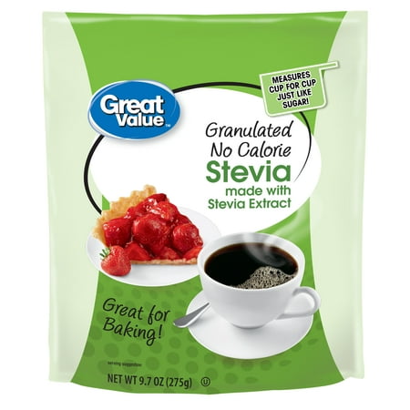 (2 Pack) Great Value Granulated Stevia Sweetener, No Calorie, 9.7