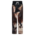 thumbnail image 5 of Galloping Horses Art Print Winter Female Pants Flannel High Waist Women Pants Lady Warm Straight Leg Plush Trousers, 5 of 7