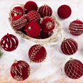 thumbnail image 4 of Bolas navideñas de color burdeos de 8 cm, 4 unidades por caja, adornos para árbol de Navidad, bolas colgantes de color rojo vino, decoraciones para fiestas de Año Nuevo, 4 of 5