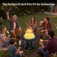 thumbnail image 5 of 26.5 Inch Smokeless Fire Pit, Outdoor Portable Fire Pit with Stand, Removable Ash Pan & Heat Shield, Large Wood Burning Bonfire for Outside, Backyard, Patio, Camping, 5 of 7
