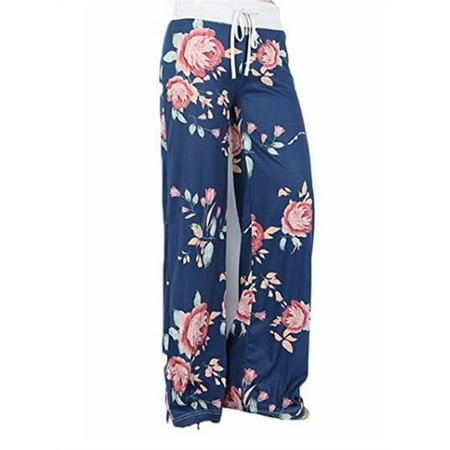 Shirt Jacket & Flared Pants - Women Print Loose Casual Floral Drawstring Flare Pants