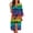 Rainbow Heart Stripe, variant on Rainbow Striped Womens Robes Lightweight Long Sleeve Nightgowns V Neck Bathrobe Loose Fit Nightwear for Winter Home Life