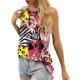 thumbnail image 5 of Moda mujer Casual sin mangas cuello redondo impreso chaleco señoras Tops ahueca hacia fuera la blusa Pompotops  lopia992012, 5 of 8