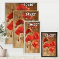 thumbnail image 4 of Designart 'Red Blossoming Poppies Over Wild Brown II' Traditional Framed Canvas Wall Art Print, 4 of 5