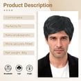 thumbnail image 6 of Phocas Black Synthetic Men's Short Wig for Daily Use, 6 of 7