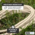 thumbnail image 3 of Iron Forge Cable Weatherproof 6 Ft Outdoor Extension Cord - 16/3 SJTW Heavy Duty Light Brown Extension Cord 3 Prong - 13 Amp Exterior Power Cable, 3 of 8