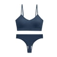 thumbnail image 4 of ZQUUVOU Women's Sports Bra Bikini Set Racerback Breathable Quick Dry Yoga Running Fitness Training Comfortable Workout Dark Blue, 4 of 9