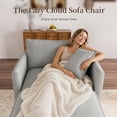 thumbnail image 4 of Muumblus Oversized Lounge Chair with Ottoman, Plush Cloud Accent Armchair for Living Room, Bedroom, Gray Chenille, 4 of 10