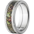 thumbnail image 2 of Obsession Men's Camo 8mm Stainless Steel Band with Tree Bark Edges and Deluxe Comfort Fit, 2 of 3