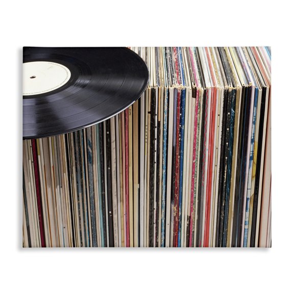 Stupell Industries Rustic Lodge Vintage Records Display Canvas Art, 30 x 24, by In House