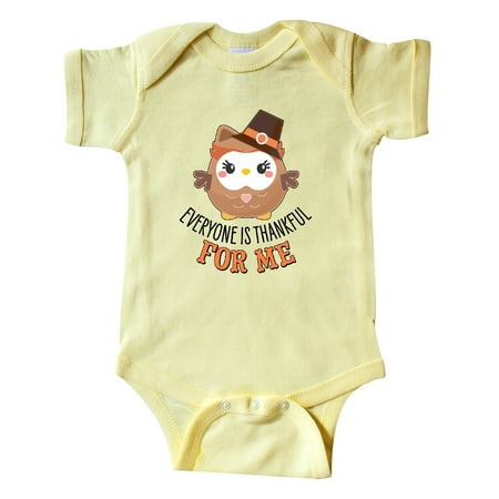 

Inktastic Everyone is Thankful for Me with Cute Thanksgiving Owl Gift Baby Boy or Baby Girl Bodysuit