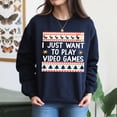 thumbnail image 4 of EcoLoom I Just Want To Play Video Games Ugly Christmas Gamer Long Sleeve Unisex Midweight Crewneck Sweatshirt, 4 of 4