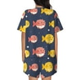 thumbnail image 3 of Lsque Cute Puffer Fish Women's Short-Sleeved Pajama Set - 2 Piece Soft and Lightweight Sleepwear Set-4X-Large, 3 of 9