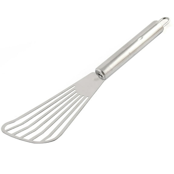 Stainless Steel Slotted Home Kitchen Spatula Barbecue Turner Shovel Silver Tone