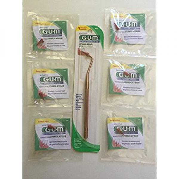 GUM Stimulator with 6 Convenient Refills Rubber Tip Replacements