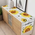 thumbnail image 4 of Sunflowers Bees Table Runner - 36 Inch Long, Kitchen Dining Table Runner Dresser Scarves, Grey Check Sunshine Watercolor Floral Farmhouse Decor for Coffee Tables Wedding Party Banquet, 4 of 8