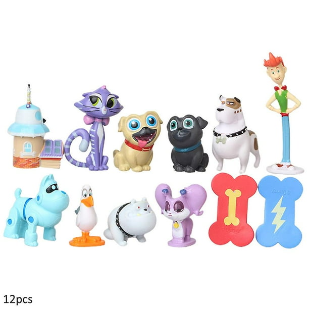 Bomveson 12 Pcs Puppy Dog Pals Rolly Hissy Cartoon Figures Toys Set Figurine Minifigures Toy Collectible Models Decoration Gift