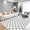 Gray/White, variant on Musicwaker Flat Weave Printed Grid Rug, Washable Indoor Home Decor