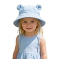 thumbnail image 6 of Kids Girl Sun Hat Sky Blue - Adjustable Cotton Bucket Hat for Kids with Chin Strap Outdoor UV Protection,Size 1 T, 6 of 9