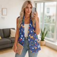 thumbnail image 4 of Uorisanigo Christmas Reindeer Vests for Women Open Front Women's Sleeveless Vest Blazer Button Down Blazer Vest Elegant Outerwear Size 4XL, 4 of 7
