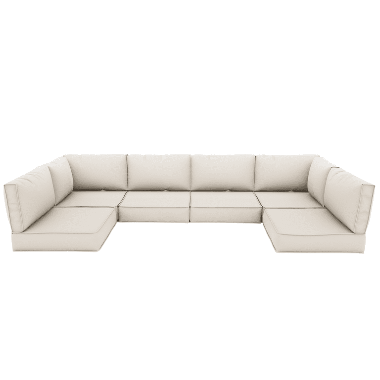 Kimunuk Outdoor Furniture Replacement Cushions 5 Foam Foam High Density Fits 6 seat Sectional Rattan Conversation Set 14 Piece Patio