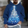 thumbnail image 2 of UVEASISHA Merry Christmas Men's Fashion Hoodie & Sweatshirts Funny Cute Santa Claus Print Pullover Tops Drawstring Long Sleeve Hooded Sweatshirt Blue L, 2 of 8