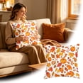 thumbnail image 2 of 18x18 Inch Orange White Pumpkin Throw Pillow Cover Soft Autumn Thanksgiving Farmhouse Seasonal Sofa Couch Decor Cushion Case, 2 of 4