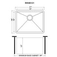 thumbnail image 3 of Ruvati 21" x 18" x 12" Deep Laundry Utility Sink Undermount 16 Gauge, 3 of 12
