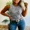 Gray, variant on CHICME Rhinestone Tank Tops For Women Solid Color Ribbed Crew Neck Sleeveless Basic Vest Slim Fit Party Y2K Womens Sparkly Top Black-S