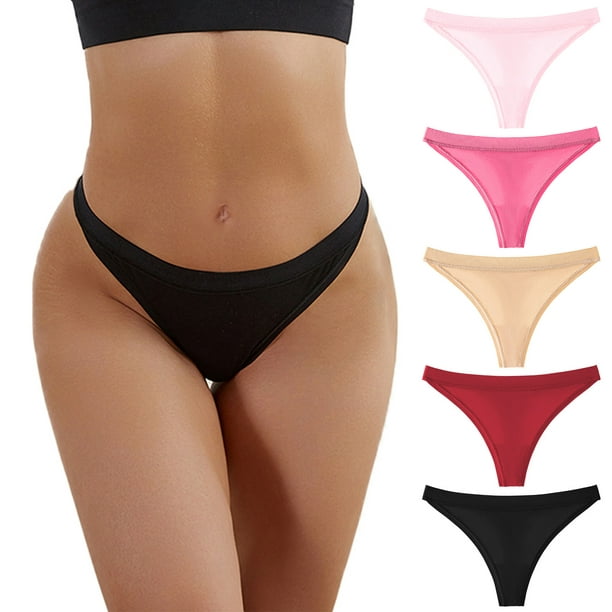 nsendm Female Underpants Adult Workout Underwear for Women Underpants  Patchwork Color Underwear Panties Bikini Solid French Cut Underwear  for(Pink, L) 