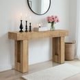 thumbnail image 7 of Farmhouse Console Table 63" Rustic Entryway Table with Open Shelves, Vintage Sofa Table with Knife Cut Wood Grain for Hallway, Living Room, Foyer, 7 of 7