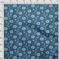 thumbnail image 3 of oneOone Cotton Poplin Twill Blue Fabric Leaves & Flower Floral Diy Clothing Quilting Fabric Print Fabric By Yards 56 Inches Wide, 3 of 4