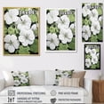 thumbnail image 4 of Designart "White And Green Geraniums In Minimalism" Geraniums Floater Framed Canvas Prints, 4 of 5