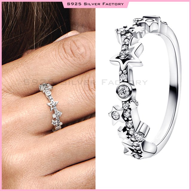 Anillo Bruja Escarlata de Marvel Recubrimiento en Oro Rosa/Anillos Logo y Pavé en Dos Tonos Signature Recubrimiento