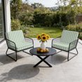 thumbnail image 6 of Outdoor Patio Cushion Covers 4 Pack Sage Green Patio Chair Cushion Covers with Ties and Zipper Green Buffalo Check Plaid Waterproof Outdoor Seat Cushion Covers for Patio Furniture 24"x24", 6 of 9
