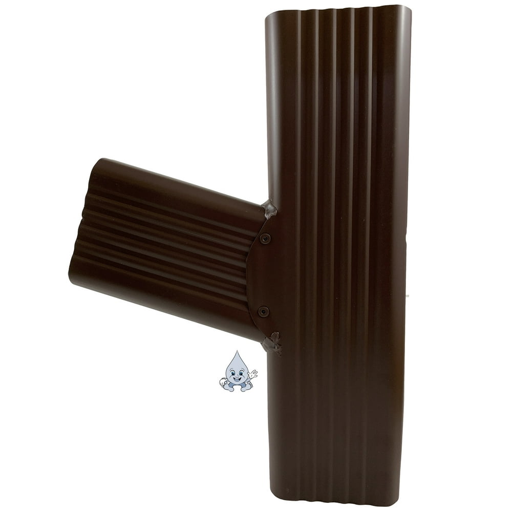 Downspout Funnel, T 3x4, Left, Aluminum, Royal Brown