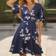 thumbnail image 2 of WILLBEST Vestidos Casuales Para Mujer Con Curvas Vestido Casual Floral Para Mujer Cuello En V Cómodo Uso Diario Vacaciones En Casa Primavera Verano Otoño Ajuste Holgado Atuendo Femenino Fluido, 2 of 4