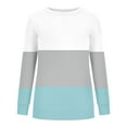 thumbnail image 4 of gbyLJF Women Plus Size Sweatshirts Long Sleeve Crew Neck Casual Oversized Pullover Comfy Loose Tunic Tops Shirts A01_Light Blue XXL, 4 of 5