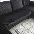 thumbnail image 5 of 114.2" U-Shaped Sectional Sofa with Double Chaise,Velvet Modern Modular Sofa Couch,4 Seat Oversized Sofa for Living Room,Apartment,Black, 5 of 8