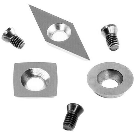 

Niyofa Cutter Insert Combination Set Round Square Diamond Shape Replacement Carbide Insert Kit with Screws Carpenter Woodworking Tools for Wood Lathe Turning Tools