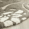 thumbnail image 3 of SAFAVIEH Florida Davin Floral Shag Area Rug, Smoke/Beige, 4' x 4' Round, 3 of 7