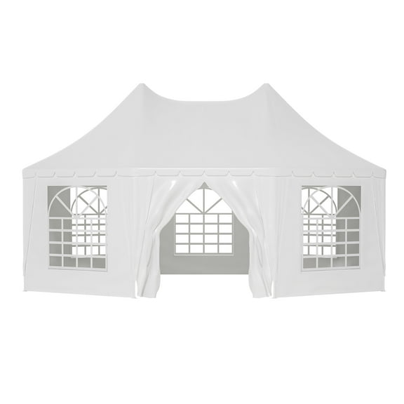 20x15 ft Party Tent, Heavy Duty Event Tent with 1 Doors and 7 Windows,White Wedding Tent, Waterproof,UV Protection Outdoor Gazebo Pavilion Shelter Tent for Party, Event,Picnic,White