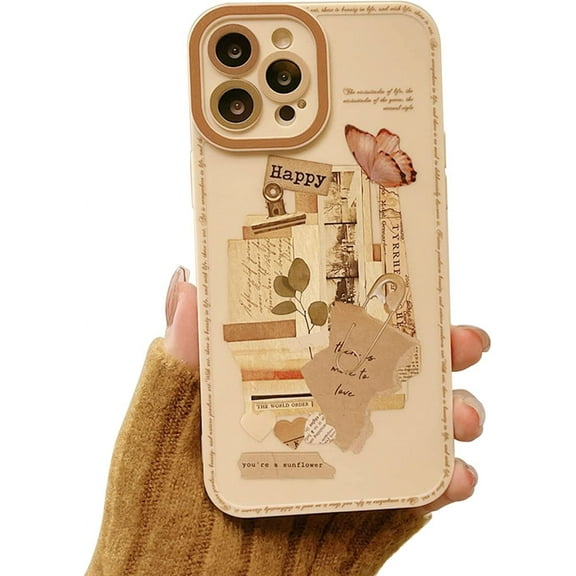 Compatible with iPhone 12 Pro Max Case Thin for Women Girls,Retro Butterfly Pattern with Soft Flexible TPU Case Slim Anti-Scratch Shockproof Cute Smooth Back Case for iPhone 12 Pro Max