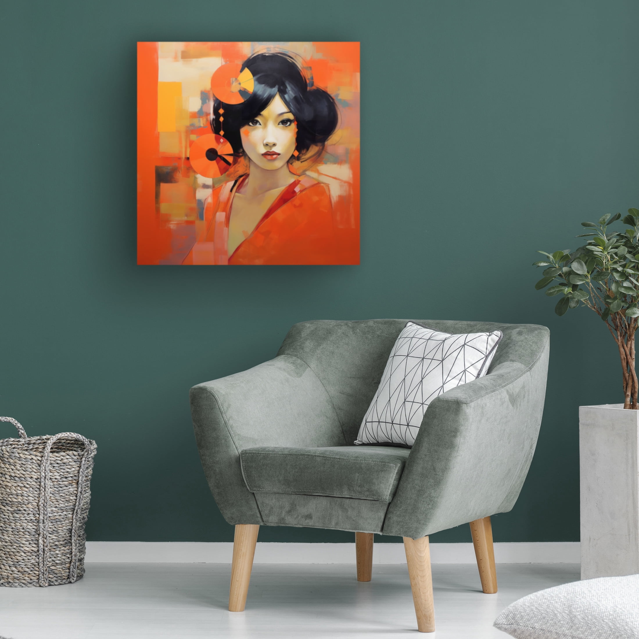 Canvas Wall Art - Ray Heere 'Colorful Model 6' Wall Art for Living Room, Bedroom, or Office Décor by Trademark Fine Art - 18 x 18 Inches