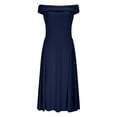 thumbnail image 1 of Robes Bleu Marine pour Femmes Sans Bretelles à Épaules Ouvertes Robes de Retour à la Maison pour Femmes Formelles Soirée de Rendez-Vous Robes de Soirée Modestes Concert Aguichant Basique Midi Longueur Genou Été Automne 2025 m, 1 of 4