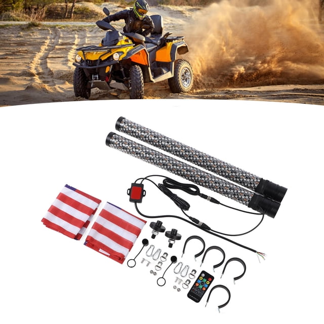 Luz De Látigo LED RGB De 2 Piezas, 12-24 V 279 LED RGB Control De Aplicación A Prueba De Agua Antena De Látigo De Persecución Para UTV ATV Off Road Sand Truck Boat