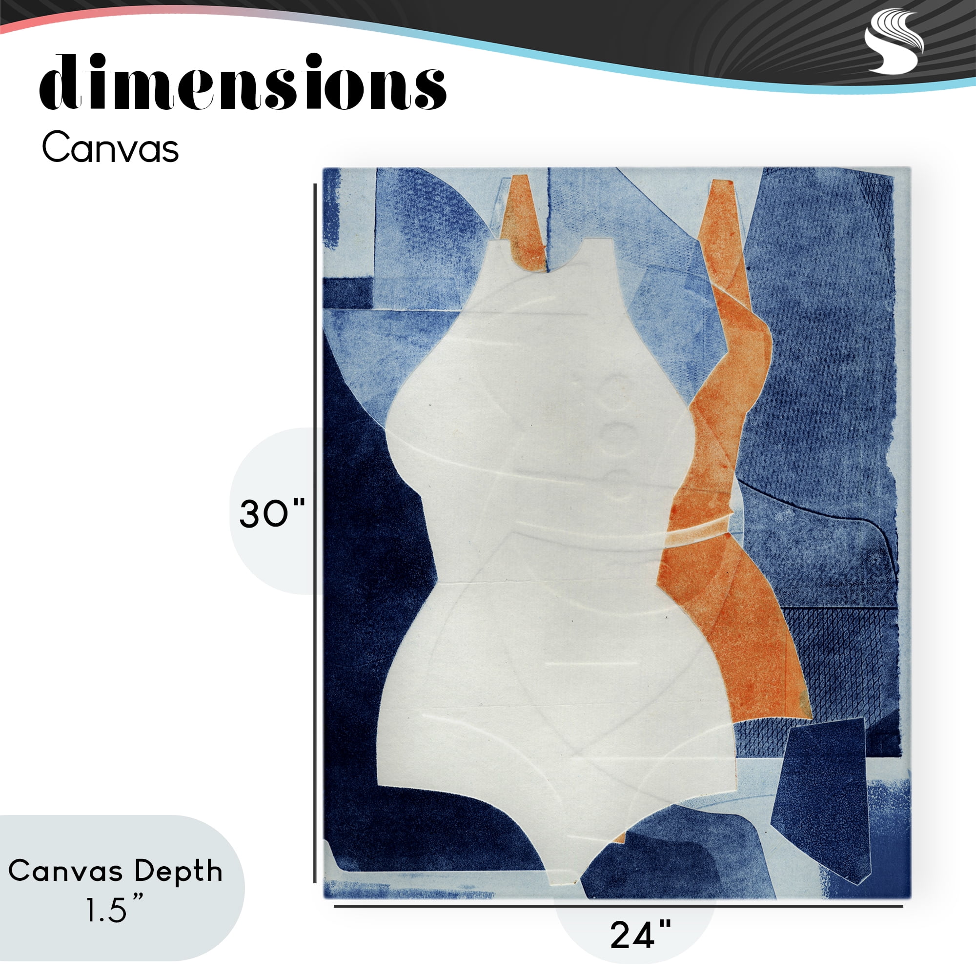 Stupell Industries Abstract Fashion Shapes Blue Canvas Wall Art, design by Stacy Milrany