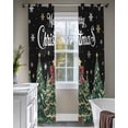 thumbnail image 4 of Black Christmas Sheer Curtains 84 Inch Length 2 Panels Set for Living Room/Bedroom, Snowflake Xmas Christmas Tree Kitchen Curtains Grommet Semi-Sheer Curtains Drapes Voile Window Treatments 42"x84"x2, 4 of 7