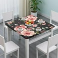 thumbnail image 3 of Fitted Tablecloth with Floral Pattern, Elastic Hem and Water-Resistant Polyester Fabric, 34x34 Inch Square, 3 of 6